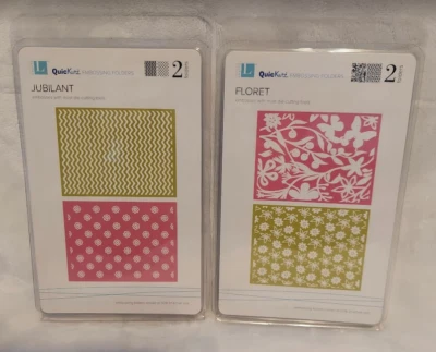 NEW LifeStyles Crafts QUICKUTZ Embossing Folders ~ Jubilant and Floret *RETIRED* - Image 1 of 2