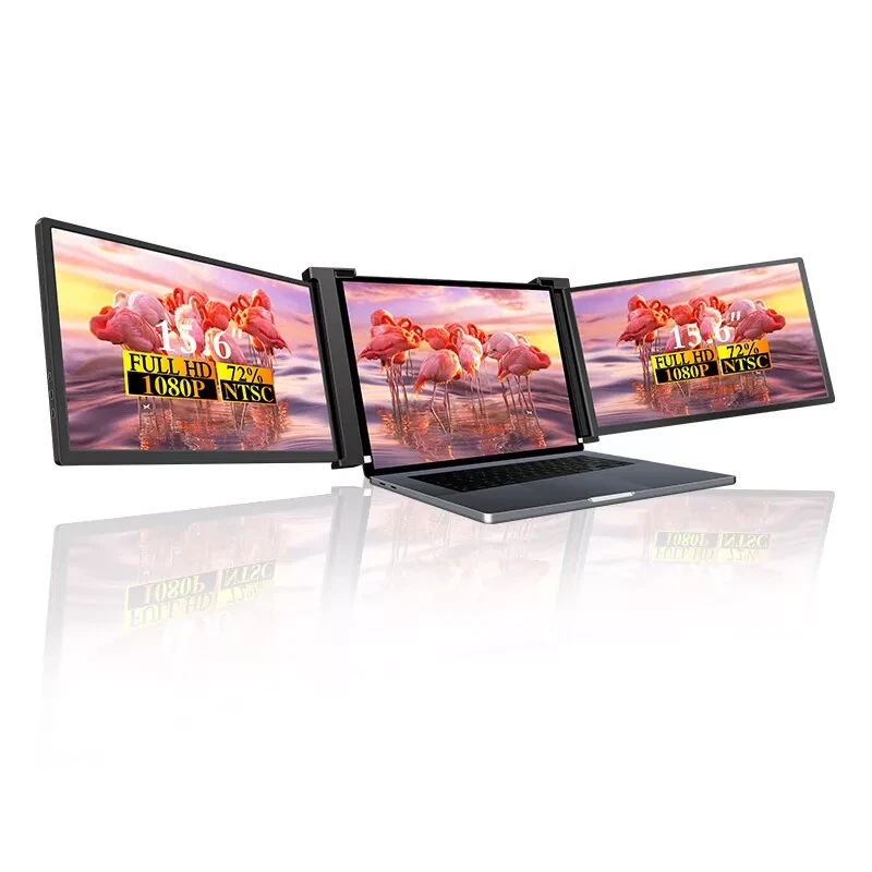 15.6'' Portable Dual Screen Extender Laptop Triple Monitor FHD Plug And Play - Image 1 of 4