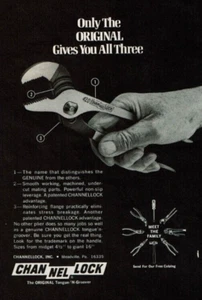 Pubblicità Stampa Vintage 1978 Channellock Solo l'originale ti dà tutte e tre le lingue - Foto 1 di 2