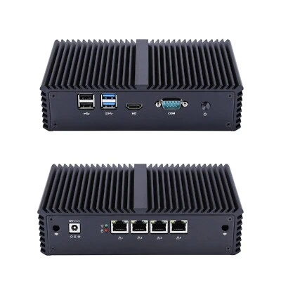 QOTOM Mini PC Core i3-5005U/i5-5200U Processor 4 Lan Fanless Mini Industrial PC - Image 1 of 4