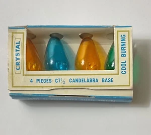 Vintage Crystal  C7 1/4  cool burning candelabra base lights 4 bulbs included - Picture 1 of 4