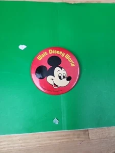 Walt Disney World Mickey Mouse 1970's Pin Button Souvenir Vintage Retired - Picture 1 of 3