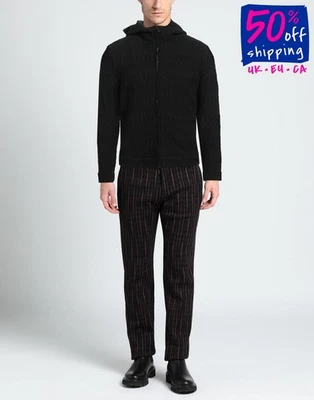 RRP€695 EMPORIO ARMANI Jacket EU50 US40 L Black Textured Hooded - Imagem 1 de 4