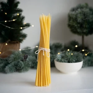 Handgefertigte Bienenwachs Spitzkerzen | elegant und tropffrei | Set schlanke 30 cm Kerze - Bild 1 von 5