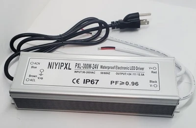 LED Driver 300 Watts(150W X2) 24V DC Transformer， Waterproof IP67 Power Supply, - Image 1 of 2