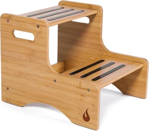 Wooden Kids Step Stool 13" W by 12" H - 300LB Capacity Kids Stool & Toddler Stoo - Picture 1 of 7