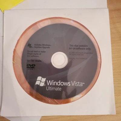 Microsoft Windows Vista Ultimate Full Version 64 Bit DVD & CD KEY - Image 1 of 4