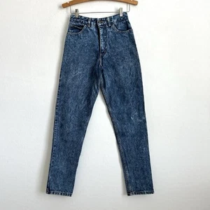 VTG Guess Jeans Women 25x31 High Waist Mom 80s/90s Triangle Logo Blue Acid Wash - Picture 1 of 12