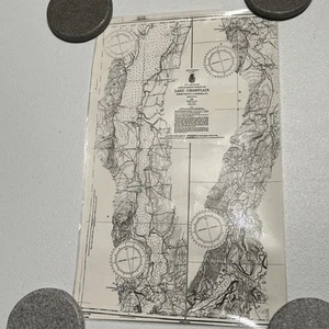 1959 US LAKE SURVEY LAKE CHAMPLAIN CHART NO 174 Barber Point To Whitehall NY - Picture 1 of 8