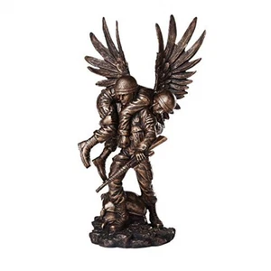 Wounded Warrior Guardian Angel in The Battlefield Statue Figurine New Military - Picture 1 of 2