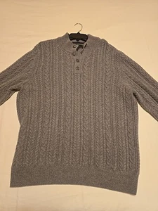 Jos A Bank Reserve Pullover Herren XL grau Zopfmuster Fischer Wolle/Nylon - Bild 1 von 8