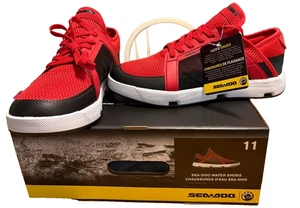 Scarpe da acqua uomo Sea-Doo rosse e nere stile anfibio terra o acqua taglia 11 nuove con etichette - Foto 1 di 5