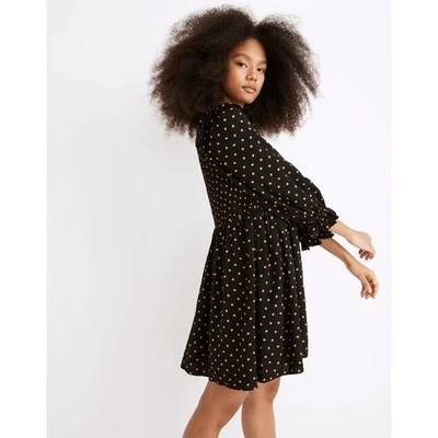 Mini Vestido Madewell Para Mujer Lucie Negro Beige Lunares Boho Informal Elegante Fiesta Foto 1 de 4