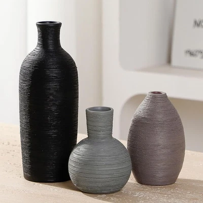 Conjunto de 3 vasos de cerâmica decoração para casa decoração de cerâmica moderna rústica para fazenda... - Imagem 1 de 4