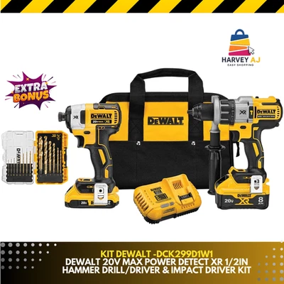DEWALT DCK299D1W1R 20V MAX XR Taladro percutor y kit de batería de atornillador de impacto bonificación gratuita Foto 1 de 4