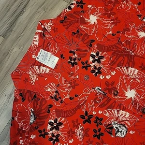 University Of Georgia UGA Shirt Adult XXL Red Floral Button Front NCAA Champion - Picture 1 of 8