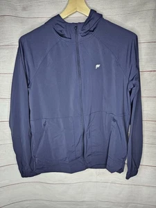 Fabletics Men’s The One Jacket Small Navy Blue Hoodie Zipper Pocket - Picture 1 of 5