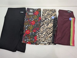 VS PINK Sport Bike Shorts Lot Medium Stretch Yoga Floral Animal Victorias Secret - Picture 1 of 16
