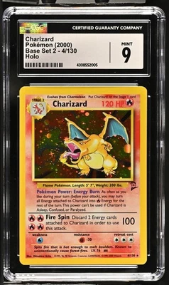 2000 Pokemon Base Set 2 - Charizard #4 – CGC MINT 9 - Image 1 of 2