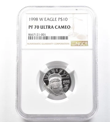 1998-W $25 American Platinum Eagle 1/4 Oz PF70 UCAM NGC Label Error *3318 - Image 1 of 3