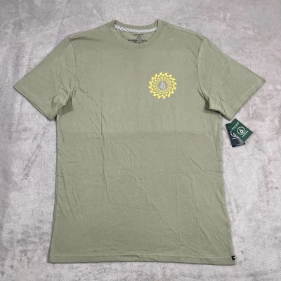 Camisa Volcom Para Hombre Talla Pequeña Verde Desteñido Lavado Manga Corta Algodón Calce Moderno NUEVA Foto 1 de 4