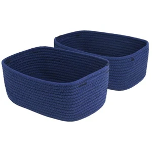 Small Rope Basket 13"X8.5"X5.1" Woven Storage Baskets Closet Organizer Bins - Picture 1 of 8