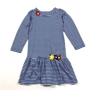 Florence Eiseman Blue Stripe Long Sleeve Dress Size 6X  - Picture 1 of 5
