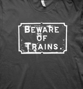 Dampfeisenbahn Modelleisenbahnen Railwayana Schild T Shirt  - Bild 1 von 1