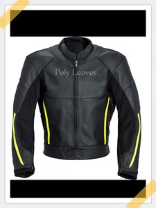 Handmade Men Cruiser Motor Bike Leather Jacket safe cycle Sports Racing - Bild 1 von 4