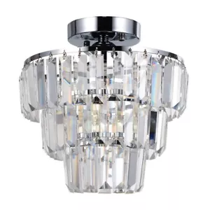 Nestfair 1-Light Mini Flush Mount Chandelier w/K9 Crystal Ceiling Light Fixtures - Picture 1 of 5