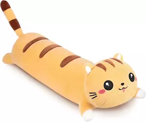 Cute Long Cat Plush Kawaii 42" Body Pillow Cat Stuffed Animals Soft Plushies Cud - Picture 1 of 6