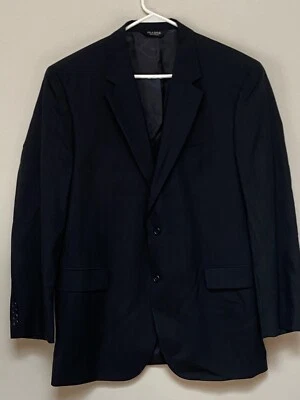 Chaqueta de traje Joseph A Bank para hombre negra a rayas 100 % lana forrada 44L Foto 1 de 4