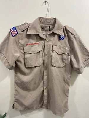 Boy Scout YOUTH L VENTED Official MICROFIBER Uniform SOFT Quick Dry Shirt F300 - Image 1 of 4