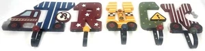 kids room wall mounted hooks 5 Hook tow Truck Coat Rack Childrens Robe Hanger - Picture 1 of 9