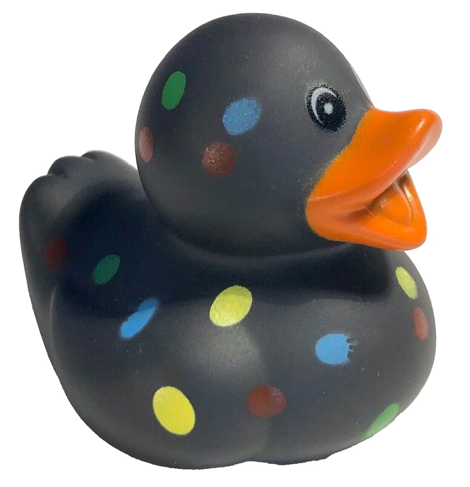 FRETE GRÁTIS - PONTOS MANCHADOS DE CONFETE PRETO CRUZEIRO BORRACHA PATO COLECIONÁVEL 2" - Imagem 1 de 2