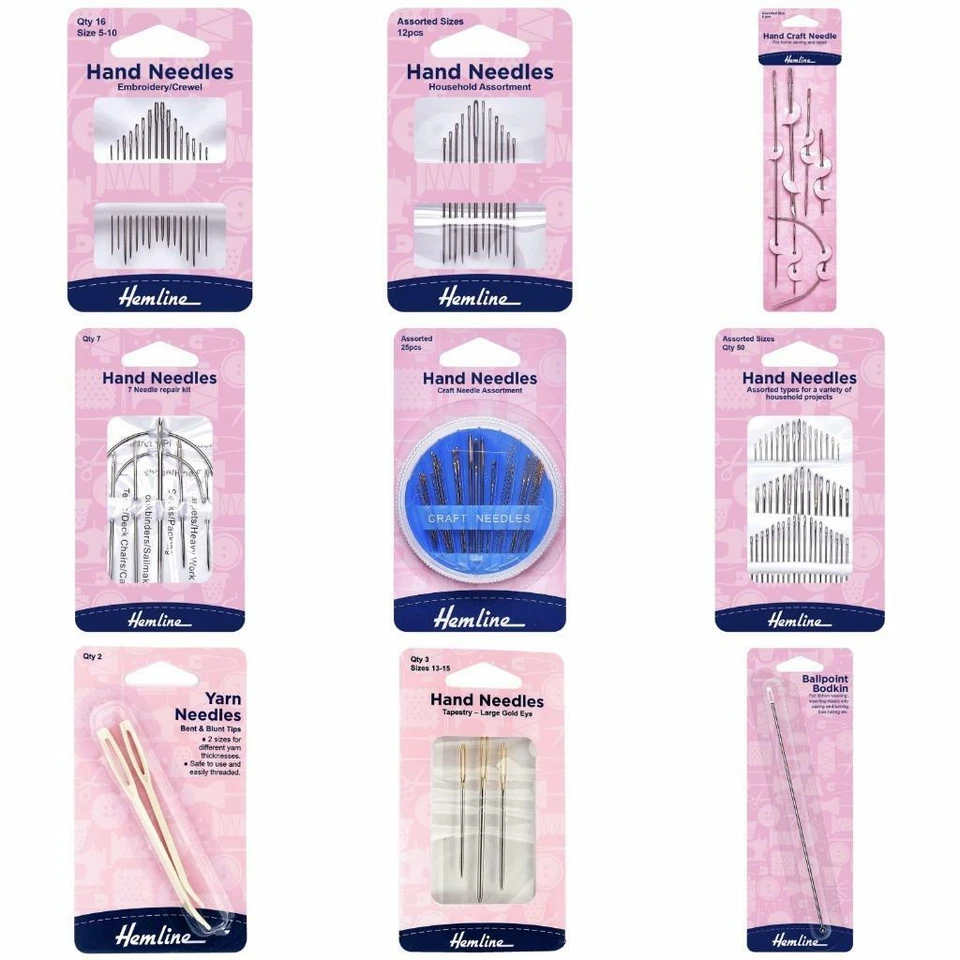 Hemline Handnähenadeln Stickerei zwischen Chenille doppelt goldenes Auge | wählen - Bild 1 von 1