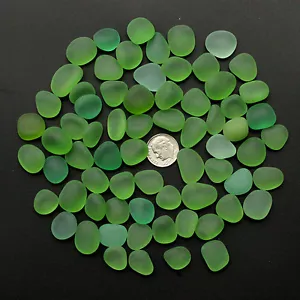 sea beach glass 50 big pcs green lime lots bulk 16-20mm jewelry use - Picture 1 of 3