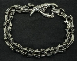 Spine Vertebrae Bones Skeleton Link Bracelet Bangle Biker Gothic Viking Pagan - Picture 1 of 6