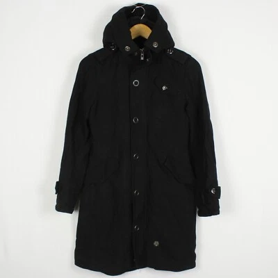 Chaqueta para mujer G-STAR RAW WOOL PARKA talla XS negra con capucha bolsillos con cremallera completa s7319 Foto 1 de 4