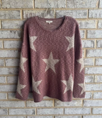 Easel Long Sleeve Star Patterned Cozy Pullover Sweater Women's Size S - Image 1 of 4