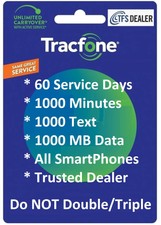 TracFone Refill For Smart Phones: 60 Service Days 1000 mins/1000Text/1000MB Data