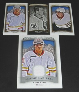 (4) 2017 UD UPPER DECK GOODWIN CHAMPIONS RUDI YING 4 CARD LOT~JERSEY+BLACK MINI