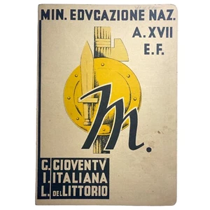 pagella scolastica anno XVII era fascista 1938 1939 g.i. littorio balilla p.n.f - Picture 1 of 8