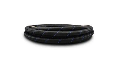 Vibrant -10 AN Two-Tone Black/Blue Nylon Braided Flex Hose (10 Foot Roll) - Image 1 of 4