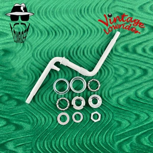 VINTAGE LOWRIDER 6 1/2" LONG WHITE BICYCLE HEAVY-DUTY 1 PIECE STEEL CRANK W/B.B. - Picture 1 of 4