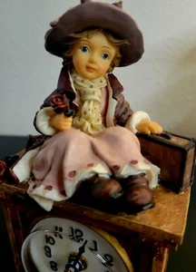 Early 20th Century Traveling Girl Desk Clock A. Richesco Corp Works! - Picture 1 of 10