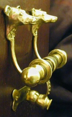 ИТАЛЬЯНСКАЯ БОРЗАЯ Бронзовый ДУЭТ Дверной Стукер - Изображение 1 из 2