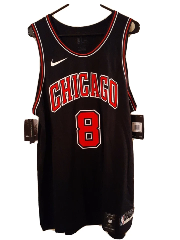 Nike Authentic Chicago Bulls Zach Lavine #8 Vapor Knit Jersey Black Size 52