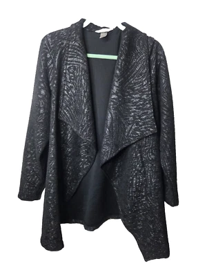 Christopher And Banks 黑色金属开襟夹克女式棉混纺 XL 码 — 第 1/4 张图片