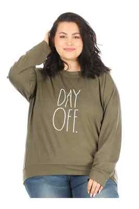 Women's Rae Dunn Plus Size Studio Raglan Sweatshirt 8 Styles Pack of 3!!! - Picture 1 of 11